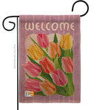 Welcome Tulips - Floral Spring Vertical Impressions Decorative Flags HG104066 Imported