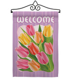 Welcome Tulips - Floral Spring Vertical Impressions Decorative Flags HG104066 Imported