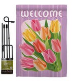 Welcome Tulips - Floral Spring Vertical Impressions Decorative Flags HG104066 Imported