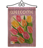 Welcome Tulips - Floral Spring Vertical Impressions Decorative Flags HG104066 Imported