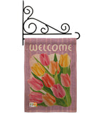 Welcome Tulips - Floral Spring Vertical Impressions Decorative Flags HG104066 Imported