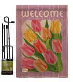 Welcome Tulips - Floral Spring Vertical Impressions Decorative Flags HG104066 Imported