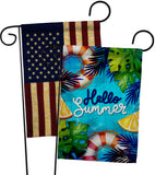 Hello Cool Summer - Fun In The Sun Summer Horizontal Impressions Decorative Flags HG120247 Made In USA