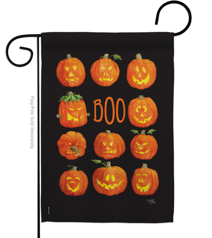Pumpkins Boo - Halloween Fall Vertical Impressions Decorative Flags HG112071 Made In USA
