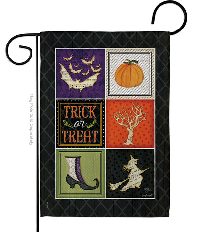 Trick or Treat Collage - Halloween Fall Vertical Impressions Decorative Flags HG112074 Made In USA