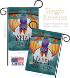 Happy Halloween Bat - Halloween Fall Vertical Impressions Decorative Flags HG112076 Made In USA