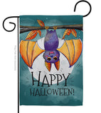 Happy Halloween Bat - Halloween Fall Vertical Impressions Decorative Flags HG112076 Made In USA