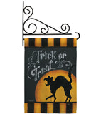 Black Cat Creeping - Halloween Fall Vertical Impressions Decorative Flags HG112075 Made In USA