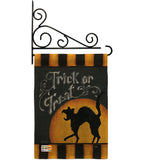 Black Cat Creeping - Halloween Fall Vertical Impressions Decorative Flags HG112075 Made In USA