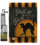 Black Cat Creeping - Halloween Fall Vertical Impressions Decorative Flags HG112075 Made In USA