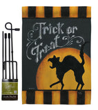 Black Cat Creeping - Halloween Fall Vertical Impressions Decorative Flags HG112075 Made In USA