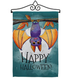 Happy Halloween Bat - Halloween Fall Vertical Impressions Decorative Flags HG112076 Made In USA