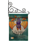 Happy Halloween Bat - Halloween Fall Vertical Impressions Decorative Flags HG112076 Made In USA
