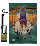 Happy Halloween Bat - Halloween Fall Vertical Impressions Decorative Flags HG112076 Made In USA