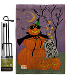 Happy Pumpkin Trio - Halloween Fall Vertical Impressions Decorative Flags HG112084 Made In USA