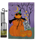 Happy Pumpkin Trio - Halloween Fall Vertical Impressions Decorative Flags HG112084 Made In USA