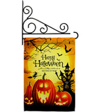 Halloween Happy Pumpkins - Halloween Fall Vertical Impressions Decorative Flags HG192653 Made In USA