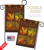 Fall Leaves Collage - Harvest & Autumn Fall Vertical Impressions Decorative Flags HG113048 Made In USA