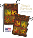 Fall Leaves Collage - Harvest & Autumn Fall Vertical Impressions Decorative Flags HG113048 Made In USA