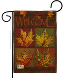 Fall Leaves Collage - Harvest & Autumn Fall Vertical Impressions Decorative Flags HG113048 Made In USA
