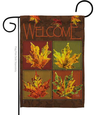Fall Leaves Collage - Harvest & Autumn Fall Vertical Impressions Decorative Flags HG113048 Made In USA