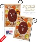 Autumn V Initial - Harvest & Autumn Fall Vertical Impressions Decorative Flags HG130048 Made In USA