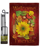 Welcome Friends Fall - Harvest & Autumn Fall Vertical Impressions Decorative Flags HG113040 Made In USA