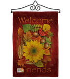 Welcome Friends Fall - Harvest & Autumn Fall Vertical Impressions Decorative Flags HG113040 Made In USA