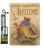 Autumn Cornucopia - Harvest & Autumn Fall Vertical Impressions Decorative Flags HG113042 Made In USA