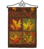 Fall Leaves Collage - Harvest & Autumn Fall Vertical Impressions Decorative Flags HG113048 Made In USA