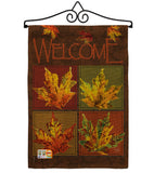Fall Leaves Collage - Harvest & Autumn Fall Vertical Impressions Decorative Flags HG113048 Made In USA