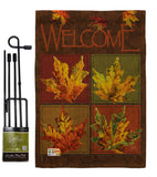 Fall Leaves Collage - Harvest & Autumn Fall Vertical Impressions Decorative Flags HG113048 Made In USA