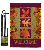 3 Fall Leaves - Harvest & Autumn Fall Vertical Impressions Decorative Flags HG113061 Made In USA