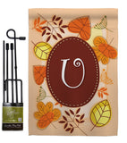 Autumn U Initial - Harvest & Autumn Fall Vertical Impressions Decorative Flags HG130047 Made In USA