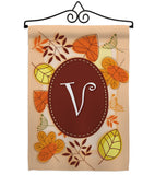 Autumn V Initial - Harvest & Autumn Fall Vertical Impressions Decorative Flags HG130048 Made In USA