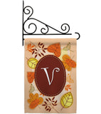 Autumn V Initial - Harvest & Autumn Fall Vertical Impressions Decorative Flags HG130048 Made In USA