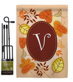 Autumn V Initial - Harvest & Autumn Fall Vertical Impressions Decorative Flags HG130048 Made In USA