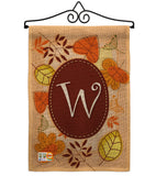 Autumn W Initial - Harvest & Autumn Fall Vertical Impressions Decorative Flags HG130049 Made In USA