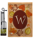 Autumn W Initial - Harvest & Autumn Fall Vertical Impressions Decorative Flags HG130049 Made In USA