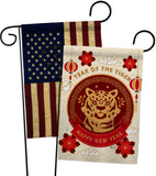 Happy Tiger Year - New Year Spring Vertical Impressions Decorative Flags HG130318 Made In USA