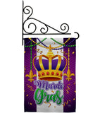 Mardi Gras Crown - Mardi Gras Spring Vertical Impressions Decorative Flags HG120074 Made In USA