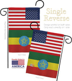 Ethiopia US Friendship - Nationality Flags of the World Vertical Impressions Decorative Flags HG140372 Made In USA