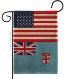 FIJI US Friendship - Nationality Flags of the World Vertical Impressions Decorative Flags HG140377 Made In USA