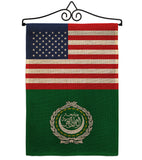 Arab League US Friendship - Nationality Flags of the World Vertical Impressions Decorative Flags HG140281 Made In USA