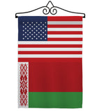 Belarus US Friendship - Nationality Flags of the World Vertical Impressions Decorative Flags HG140295 Made In USA