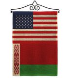 Belarus US Friendship - Nationality Flags of the World Vertical Impressions Decorative Flags HG140295 Made In USA