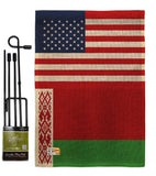 Belarus US Friendship - Nationality Flags of the World Vertical Impressions Decorative Flags HG140295 Made In USA