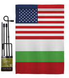 Bulgaria US Friendship - Nationality Flags of the World Vertical Impressions Decorative Flags HG140323 Made In USA