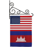 Cambodia US Friendship - Nationality Flags of the World Vertical Impressions Decorative Flags HG140327 Made In USA