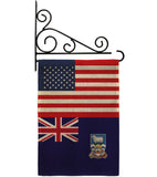 Falkland Islands US Friendship - Nationality Flags of the World Vertical Impressions Decorative Flags HG140374 Made In USA